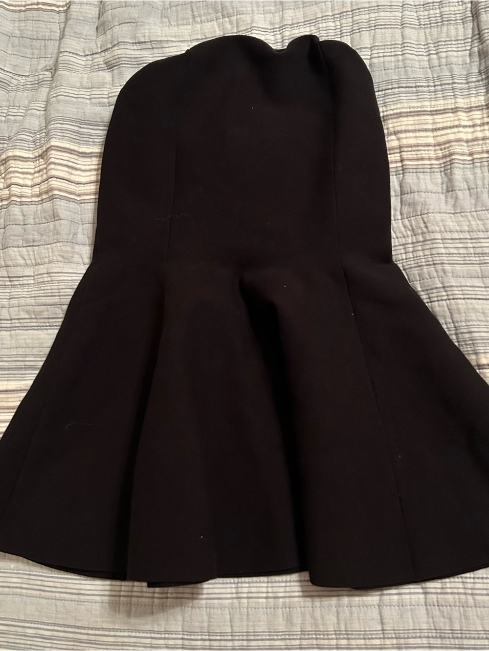 ELSA Black Strapless Peplum Mini Dress